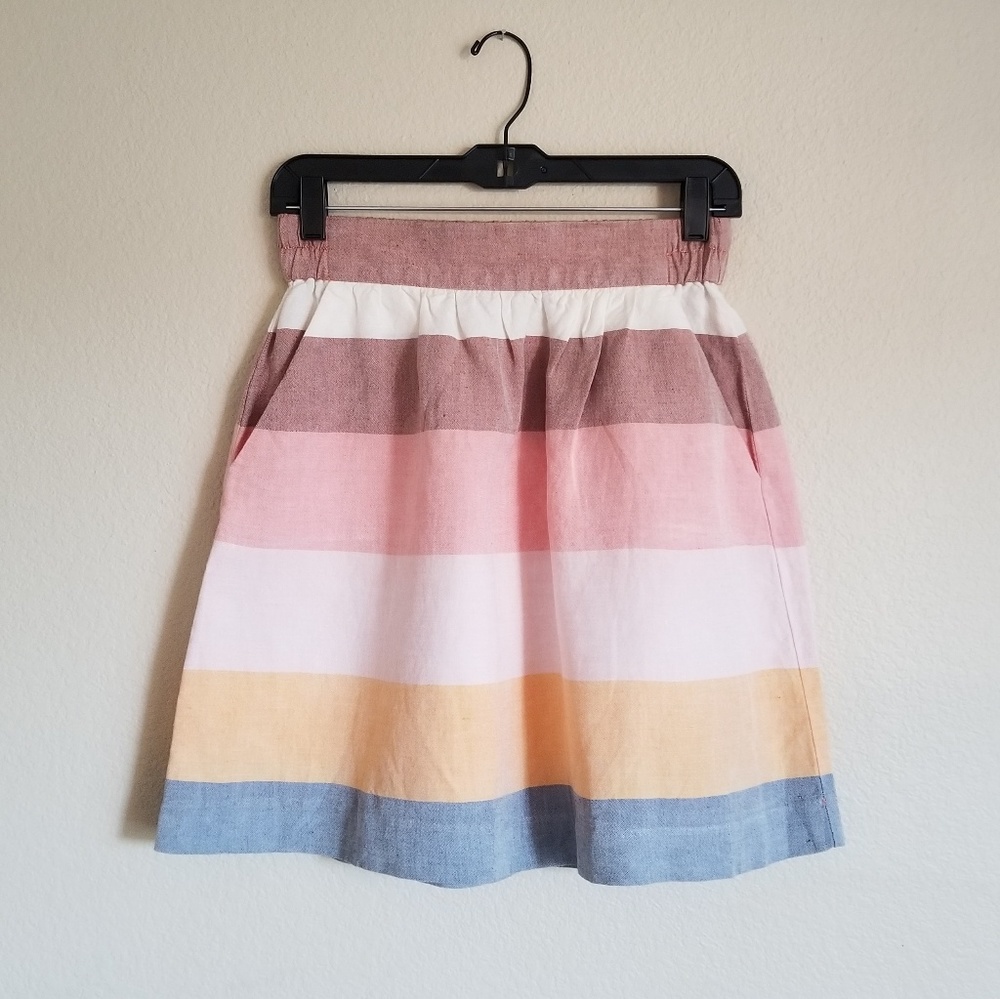 LOFT Striped Linen Skirt